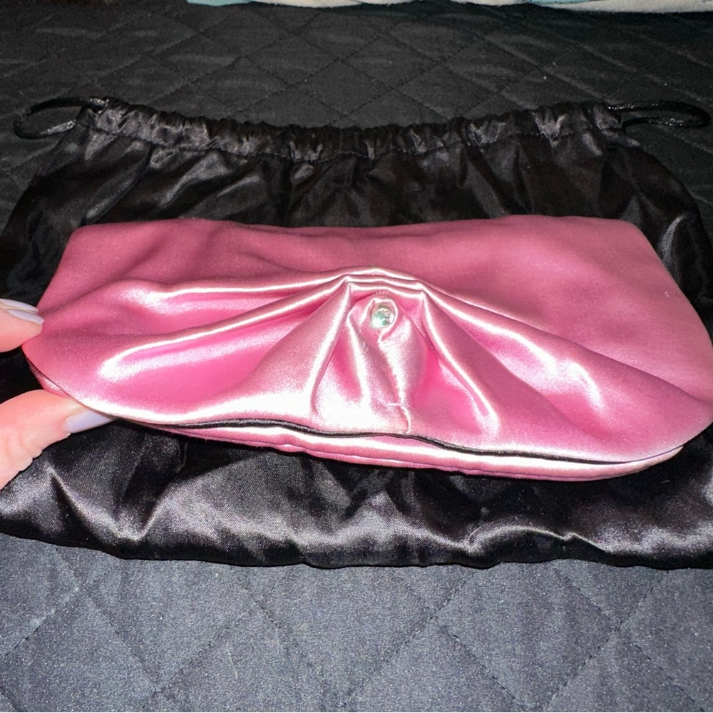 Yves Saint Laurent Pink Satin Evening Clutch (Vintage) - Picture 3 of 10